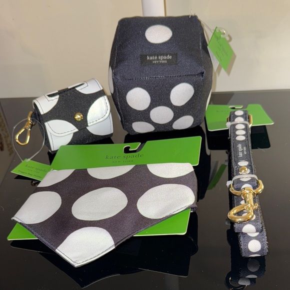 Kate Spade Black and White Polka Dot Pet Accessories